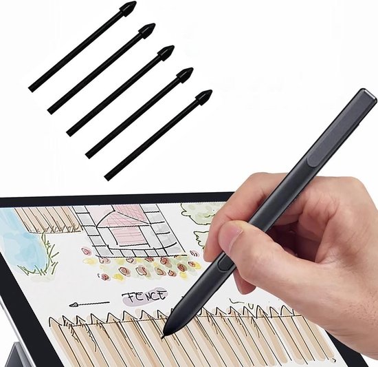 S-Pen Reservepunten voor Samsung Galaxy Tab S7 FE / S7+ Plus / S8 / S8 Ultra, Touch Stylus S Pen Tips Nibs Gereedschapsset Bijvullen, 5 Stuks (Zwart) — afbeelding 5