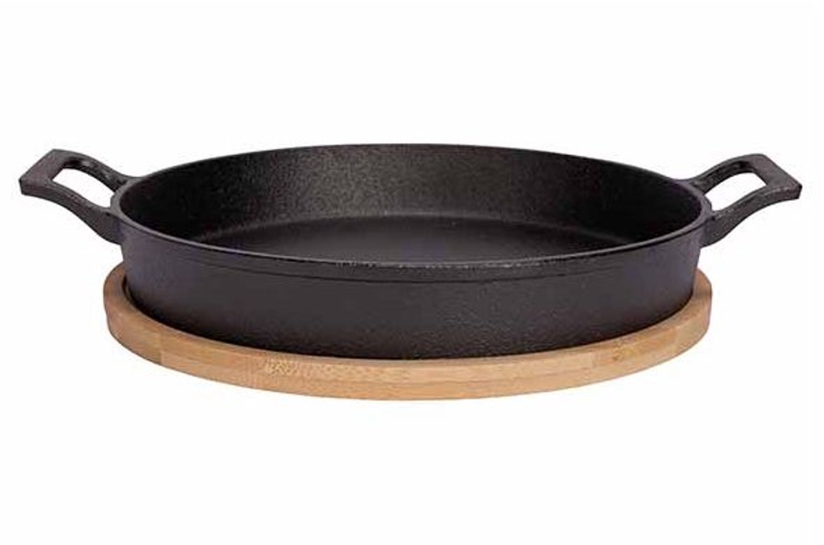 Gratinschotel Gietijzer D20cm Op Plankje