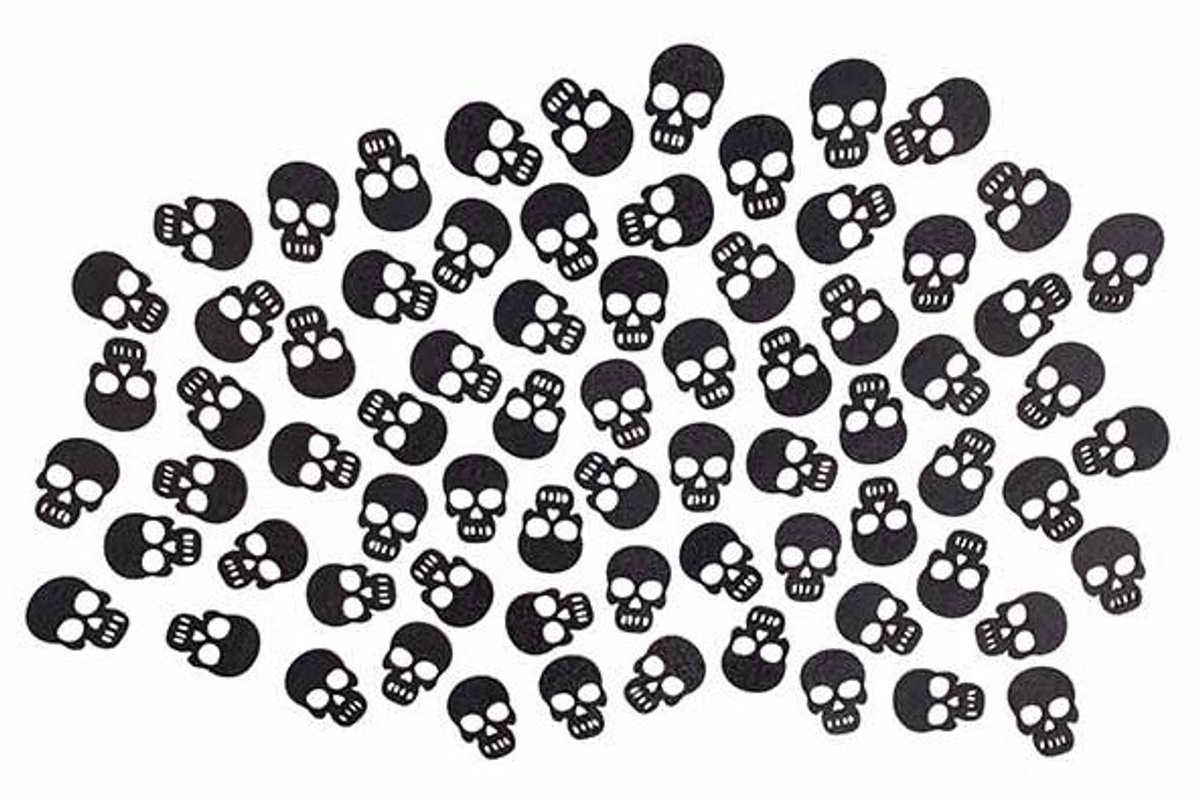 Strooideco Skulls 85gr Zwart 4cm Hout