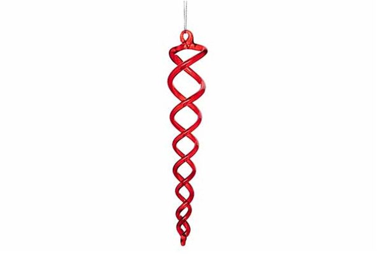 Hanger Spiral Cone Rood 4x4xh19cm Glas