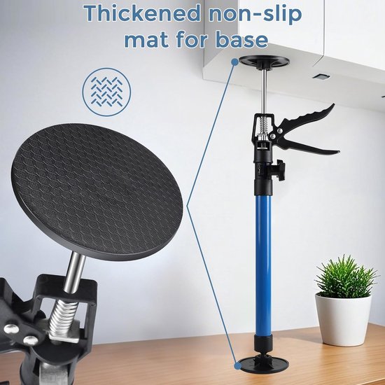 3-delige telescopische plafondondersteuning, telescopische deursteun, maximale belasting 40 kg, uitrekbaar 50-115 cm, voor kasten, deurkozijnen — afbeelding 2