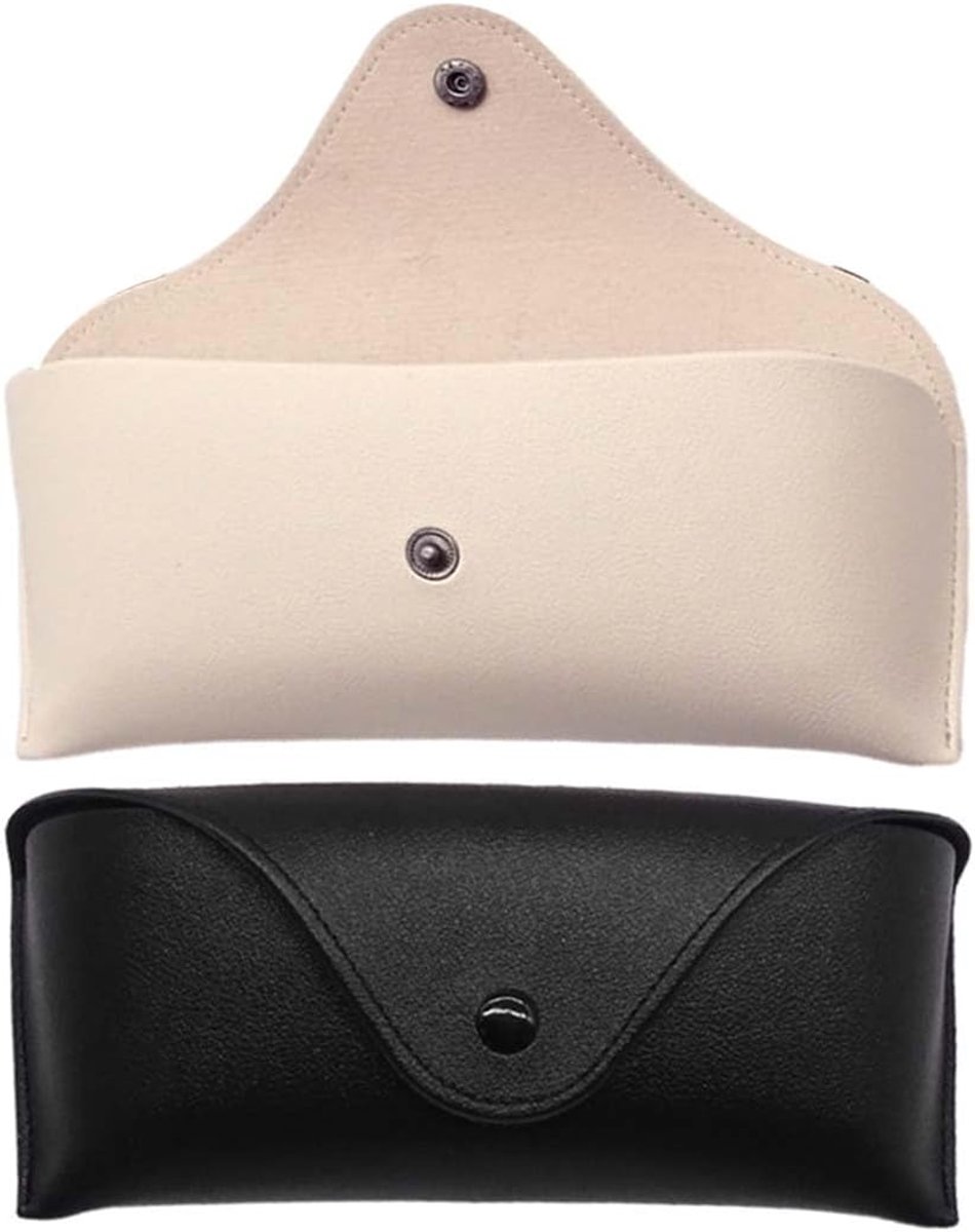 Set van 2 brillenkokers, zachte en robuuste brillenkokers voor dames en heren, praktisch etui voor dagelijkse bril, zonnebril en leesbril