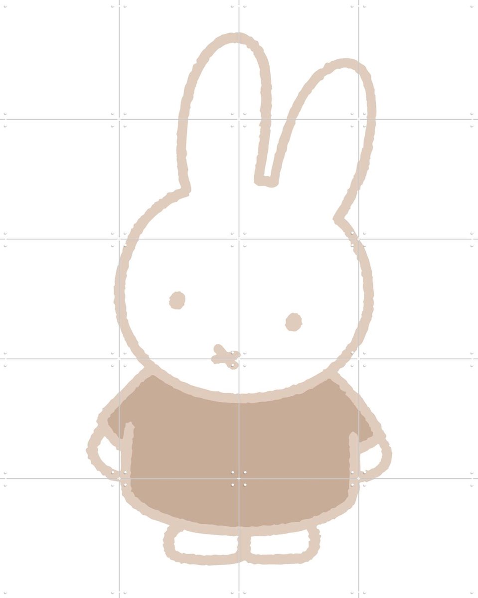 IXXI Nijntje Zand, Nijntje - 80 x 100 cm - Gratis ophangtool - Grote wanddecoratie en posters - Cartoonesk, Illustraties, Klassiek, Speels, Babykamer