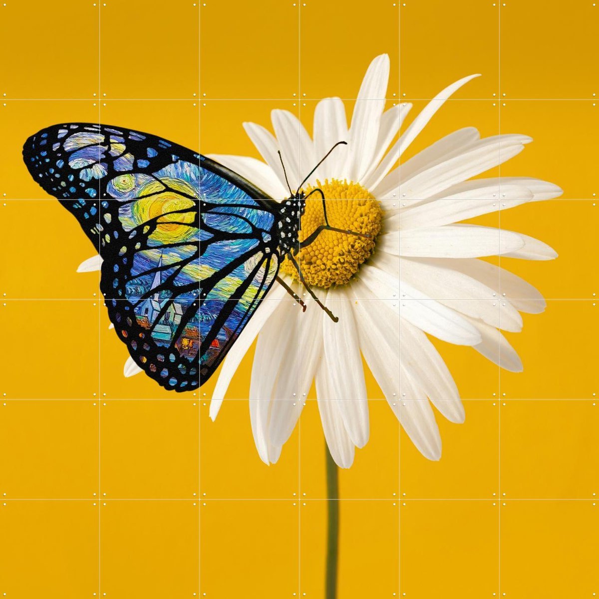 IXXI Spring Pollination, Alejandro B. Canoy - 120 x 120 cm - Gratis ophangtool - Grote wanddecoratie en posters - Gemengde Technieken, Digitale Kunst