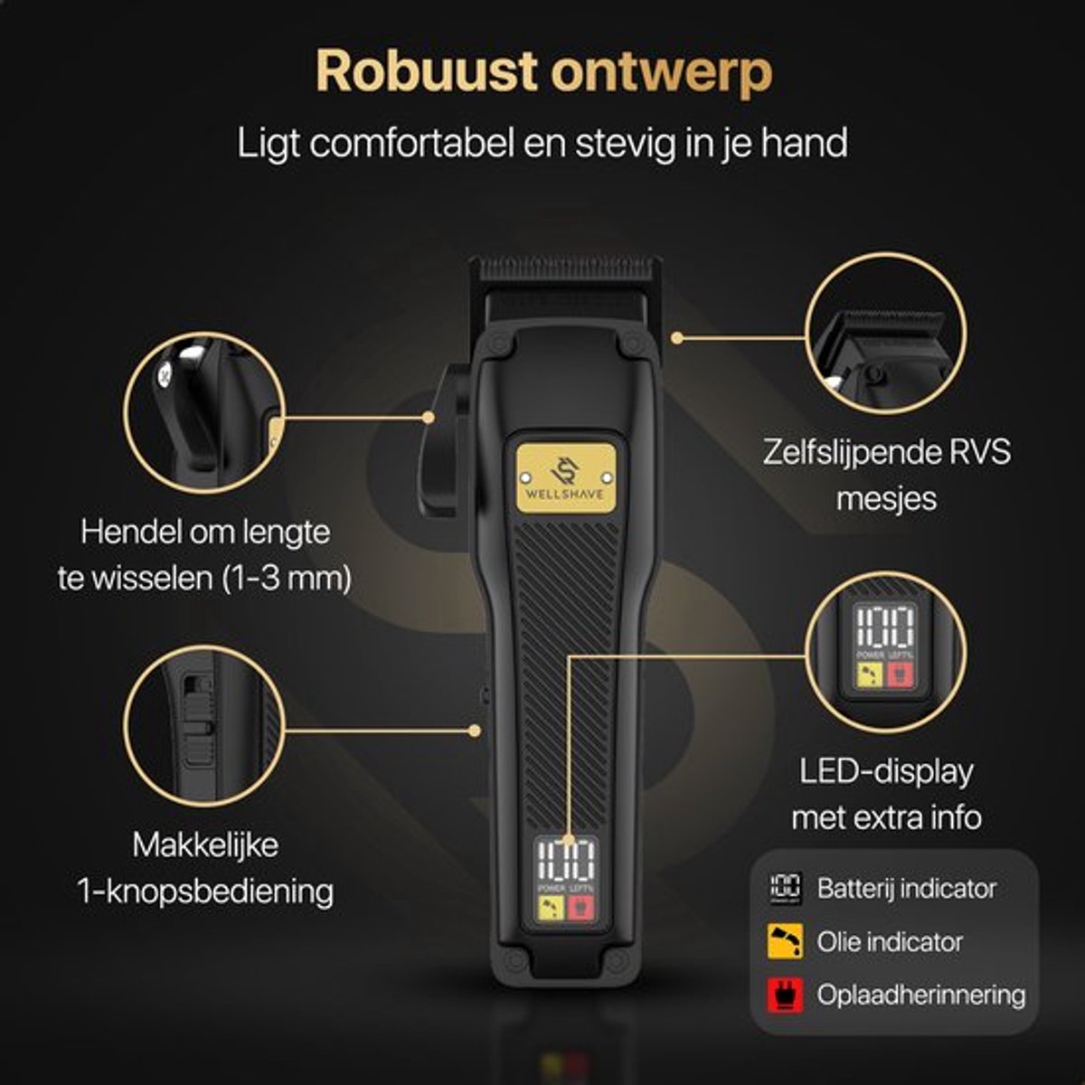 Wellshave Barber Pack 2.0 - Barber Set - Kappers set - Tondeuse Mannen - Foil Shaver - Hair Clipper - Kappers Tondeuse - Trimmer voor haar & baard - Head Shaver - Tondeuse set thumbnail 2