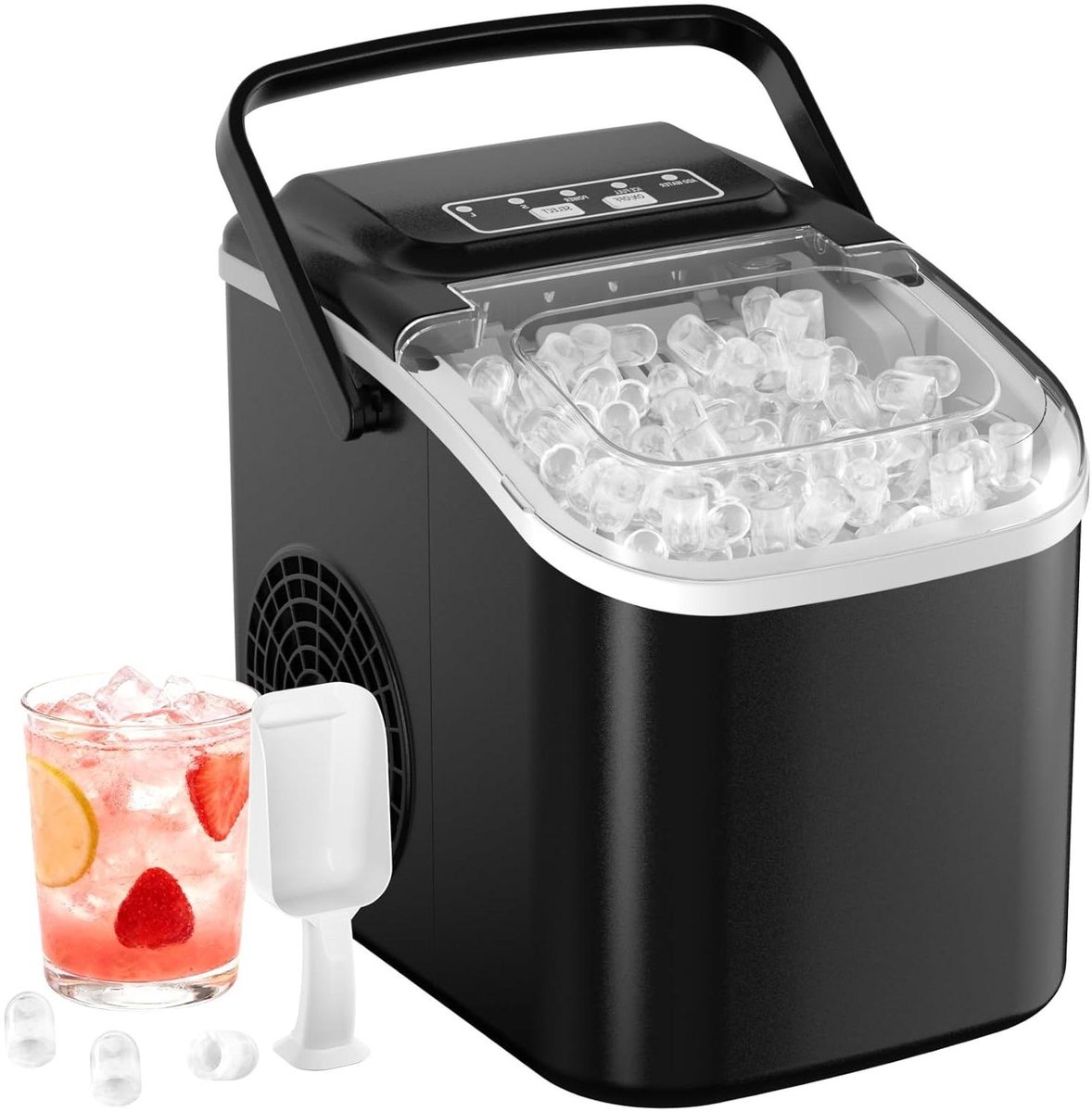 Draagbare Ijsmachine - Huishoudelijke IJsmaker - Dranken Koelen - Snelle IJsproductie - 12 kg/24 uur - Zwart