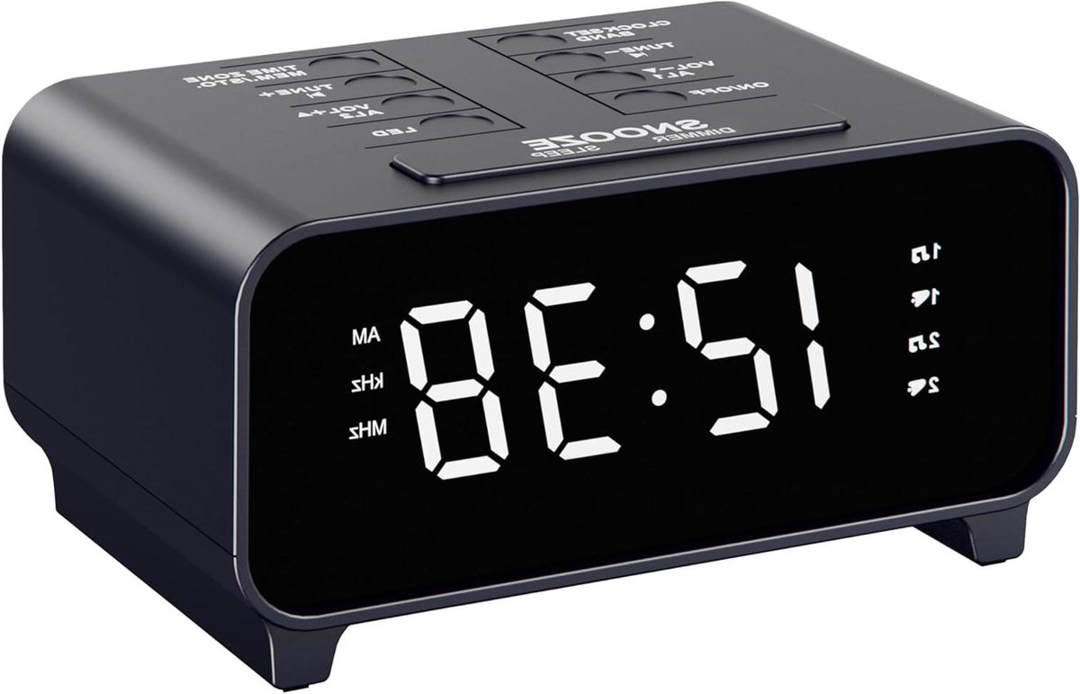 Wekkerradio met Dubbel Alarm - Digitale Klok Radio - Ontwaken en Ontspannen - Automatische Tijdinstelling