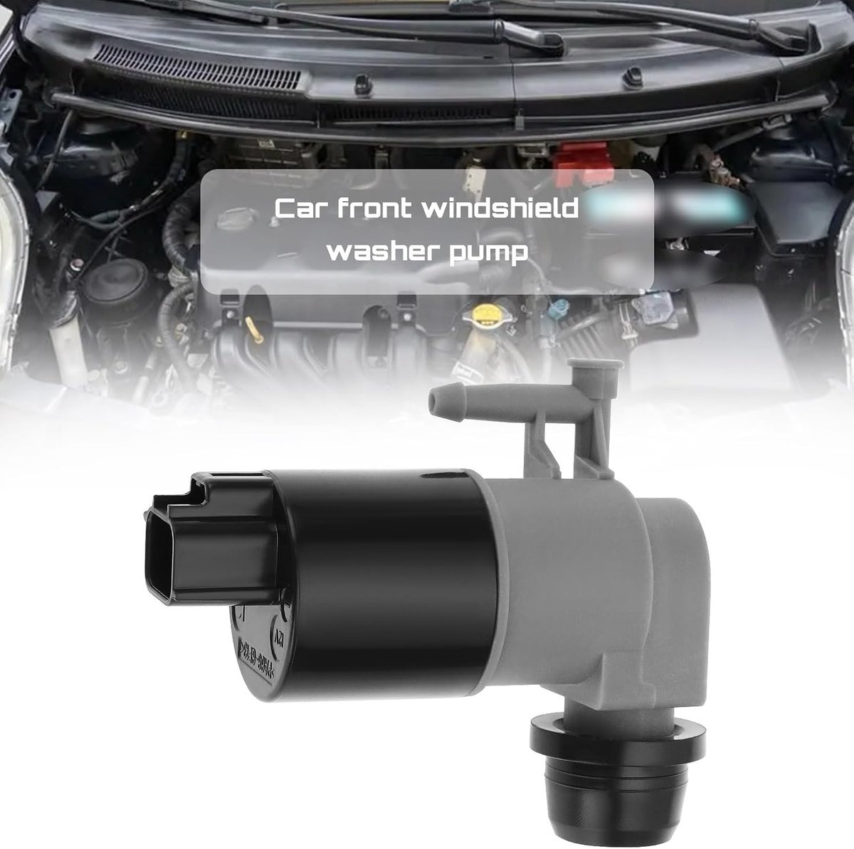 Front Outlet Ruitensproeierpomp Zwart Grijs 12 V 2Pins 853300D121 Compatibel met Toyota Yaris P13 2015-2021 Voorruit Reiniging Vloeistof Pomp