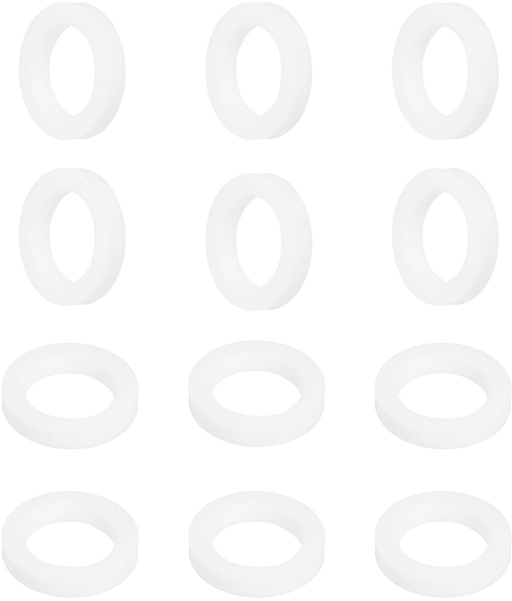 Platte PTFE-sluitringen, 12 stuks, 18 mm, 12 mm, DI, 3 mm dik, afdichtring voor kranen, buizen, slangen, bouten, machines, wit