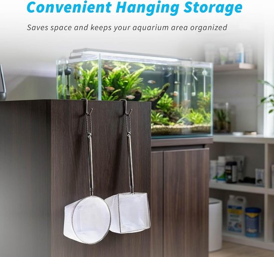 4 Stuks Uitschuifbaar Aquarium Visnet (13–39 cm) - Stevige Materialen, Compact Formaat, Voor het Vangen van Vissen en Garnalen in Aquaria — afbeelding 4