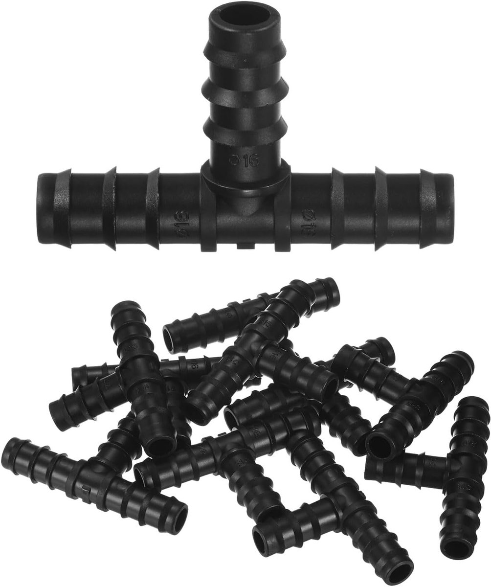 METERXITY 10-pack druppelirrigatie prikkeldraad, voor 3/8 inch T-stukken buisconnector kunststof koppeling irrigatie onderdelen voor tuin/kas/aquarium/bloempot, druppelpijp accessoires