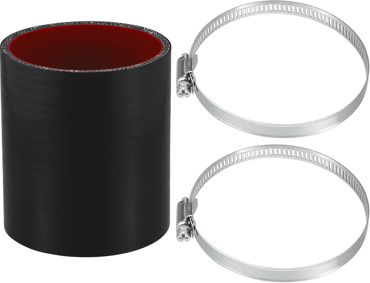 Rechte Koppeling Silicone Slang 3.15" ID 3.94" Lengte 0 Grad Universele Auto Silicone Slang Koelslang 4-Laags 5mm Dikte Inlaat/Turbo/Intercooler Pijp Zwart Rood 1 Set
