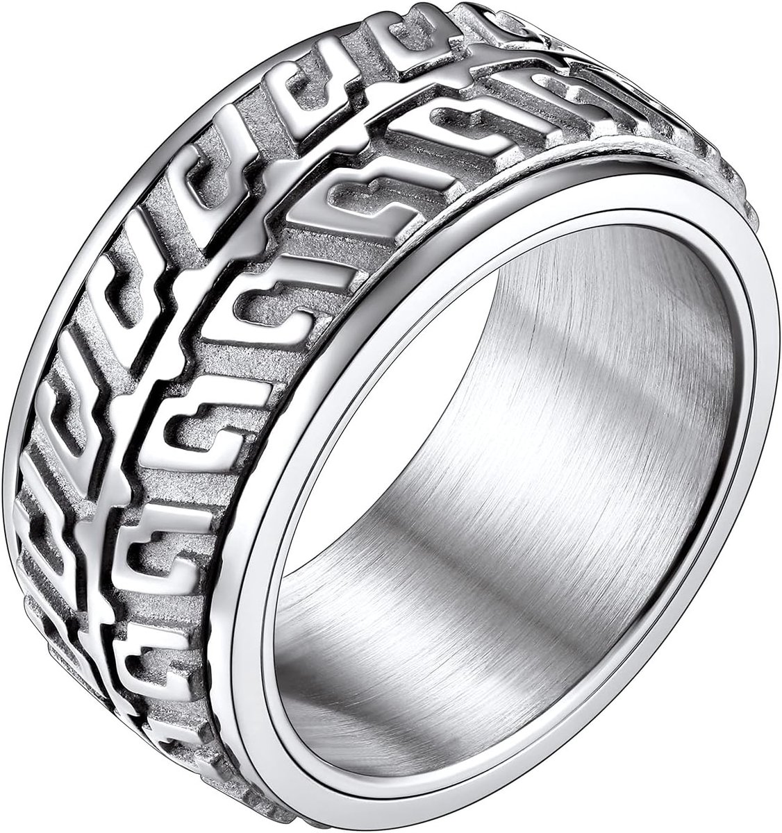 Roestvrij stalen spinner Fidget Fashion Ringen voor Vrouwen Mannen, Mat Ontwerp, Gegraveerd Beschikbaar, met Geschenkdoos