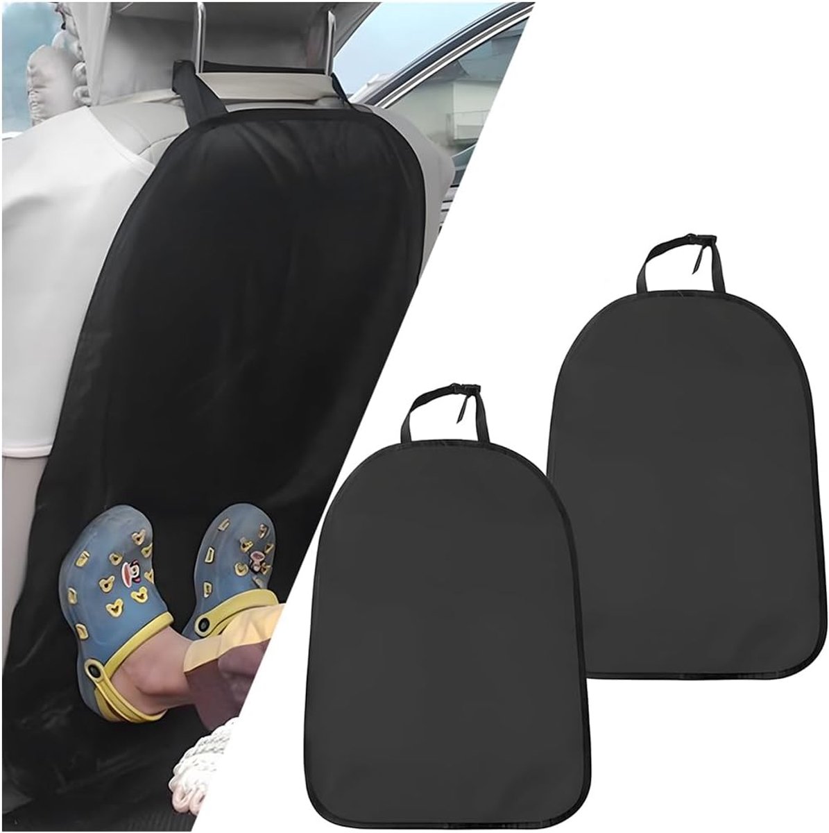2 stuks Auto Seat Back Kick Mats, Kick Mat Auto Seat Protector Zakken, Waterdichte Bescherming Vlekbestendige Autostoel Rugleuning Kick Mat, Oxford Doek Auto Stoel Kicks Mats Achterbank