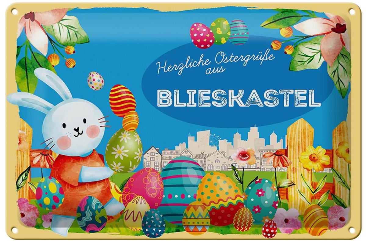 Blechschild Ostern Ostergrüße 30x20cm BLIESKASTEL