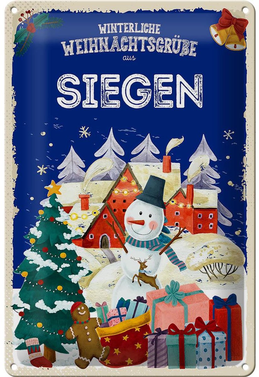 Blechschild Weihnachtsgrüße aus SIEGEN 20x30cm