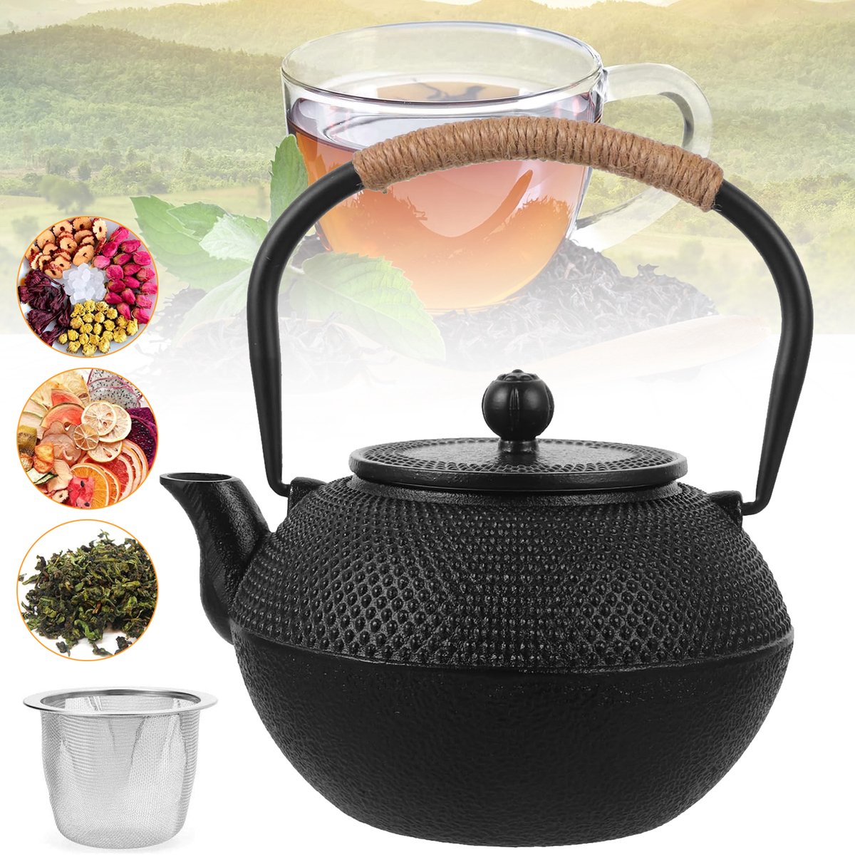 Gietijzeren Theepot - Zwarte Japanse Theepot - Theepot Met Zeef - Tetsubin Theeketel Voor Op Het Fornuis