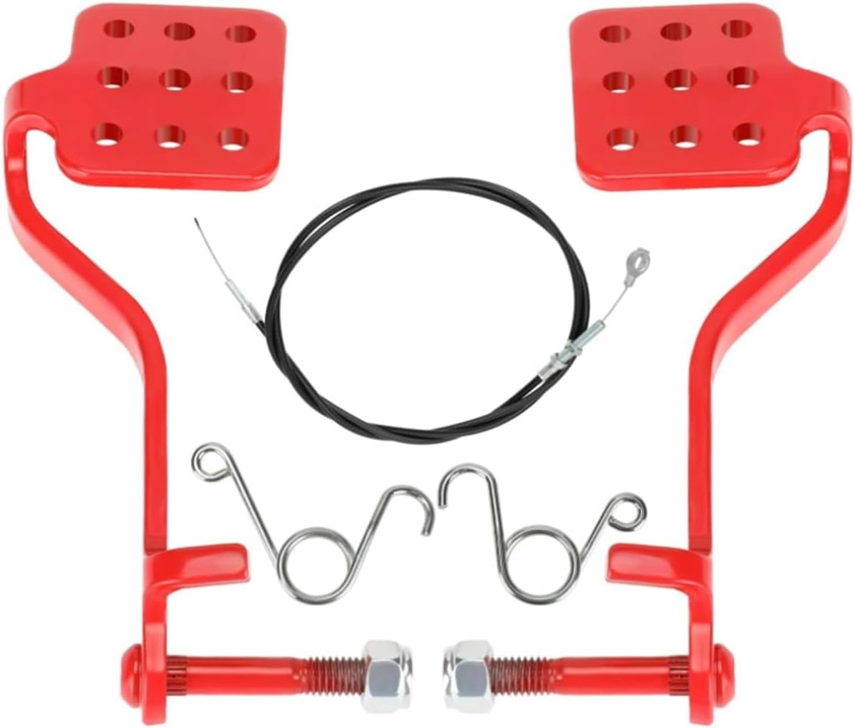 Kart pedaal gaskabel compatibel met 212cc, 196cc, 6,5 pk Go Kart Vintage Racing Drift Trike Heavy Duty pedaal Go Kart onderdelen (rood)
