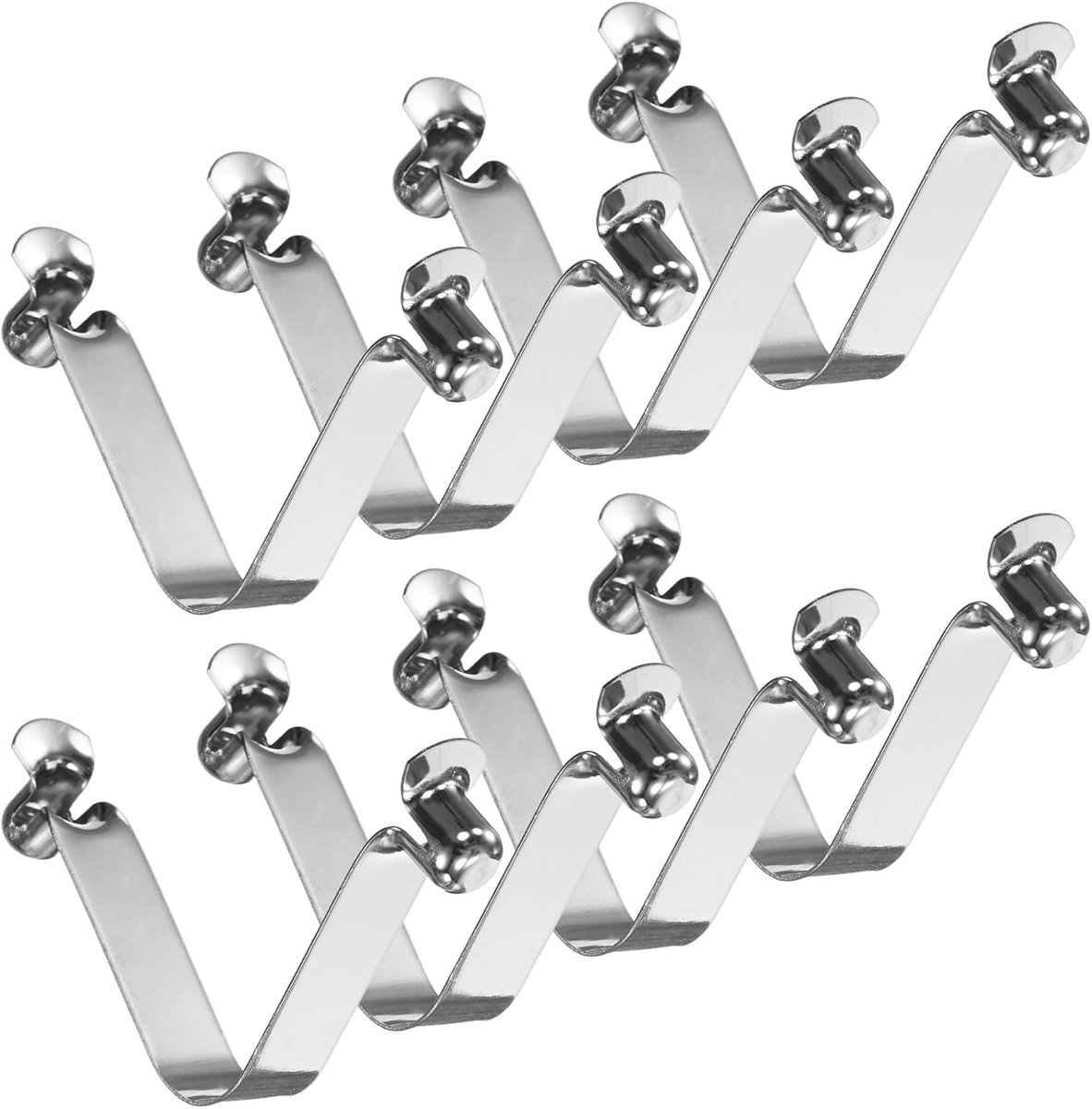 METERXITY 8-Pack Kajak Paddle Snap 8mmx50mm Dubbele Knop V-vormige Veer Stalen Tent Pole Clips Vergrendelingsclips voor Camping/Kajak Paddle/Tent Pole Drukknop Spring Snap Clips