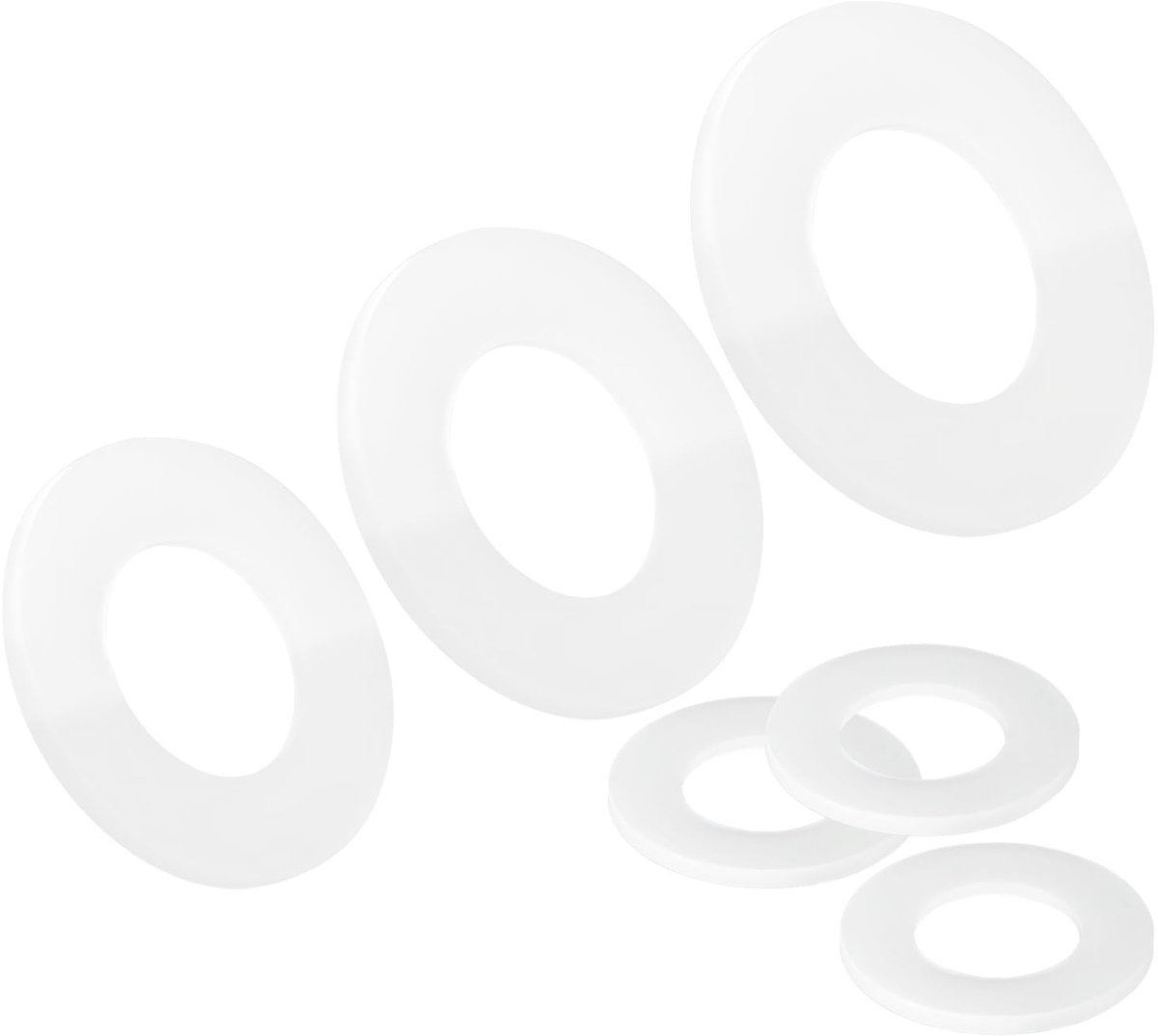 20 Stuks Kunststof Sluitringen, M4 Platte Isolatie Nylon Ringen, 4 mm ID 9 mm OD 1 mm Dikte, voor Schroeven Isolatie - Wit