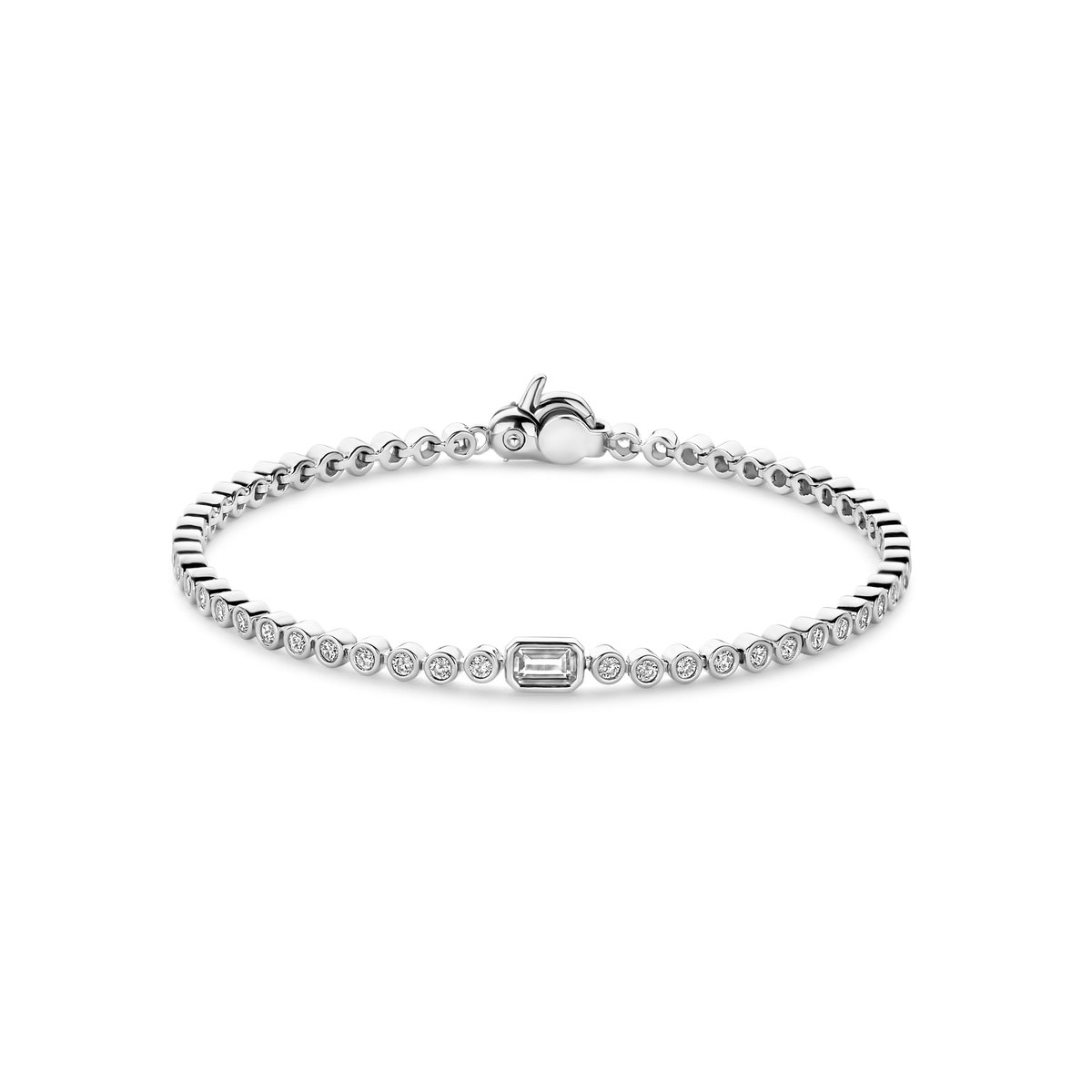 TI SENTO Dames Armband - 925 zilver - Zirconia wit - Maat M - 23043ZI