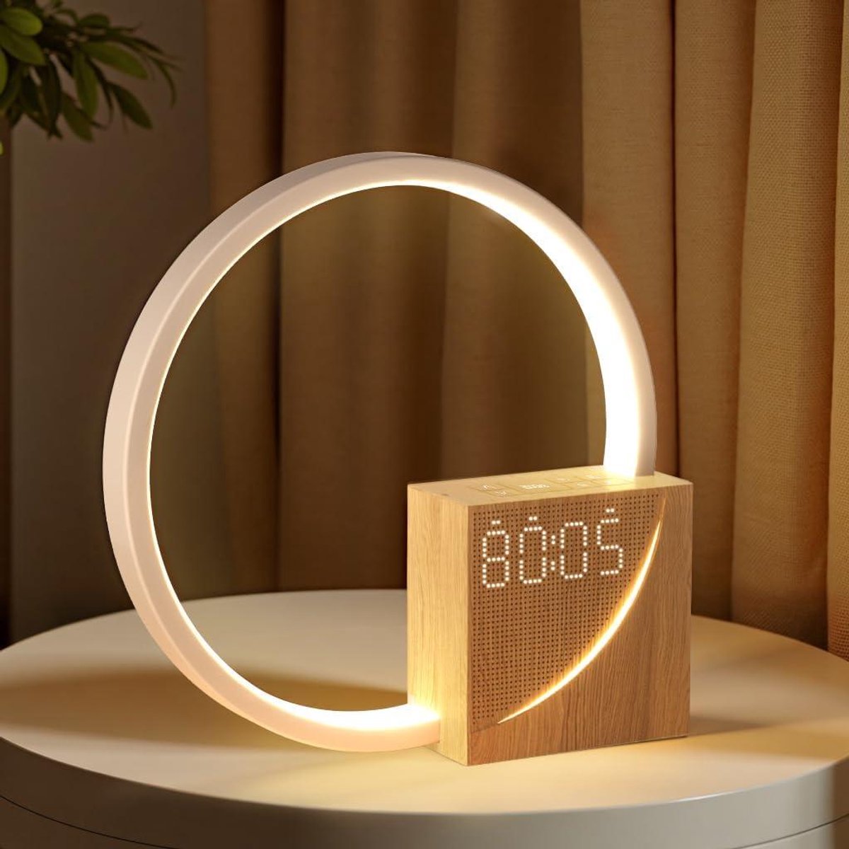 Nachtlamp - Wekker Lamp - Ontspannen Slapen - Met USB Opladen - 10W - Lichtgeel