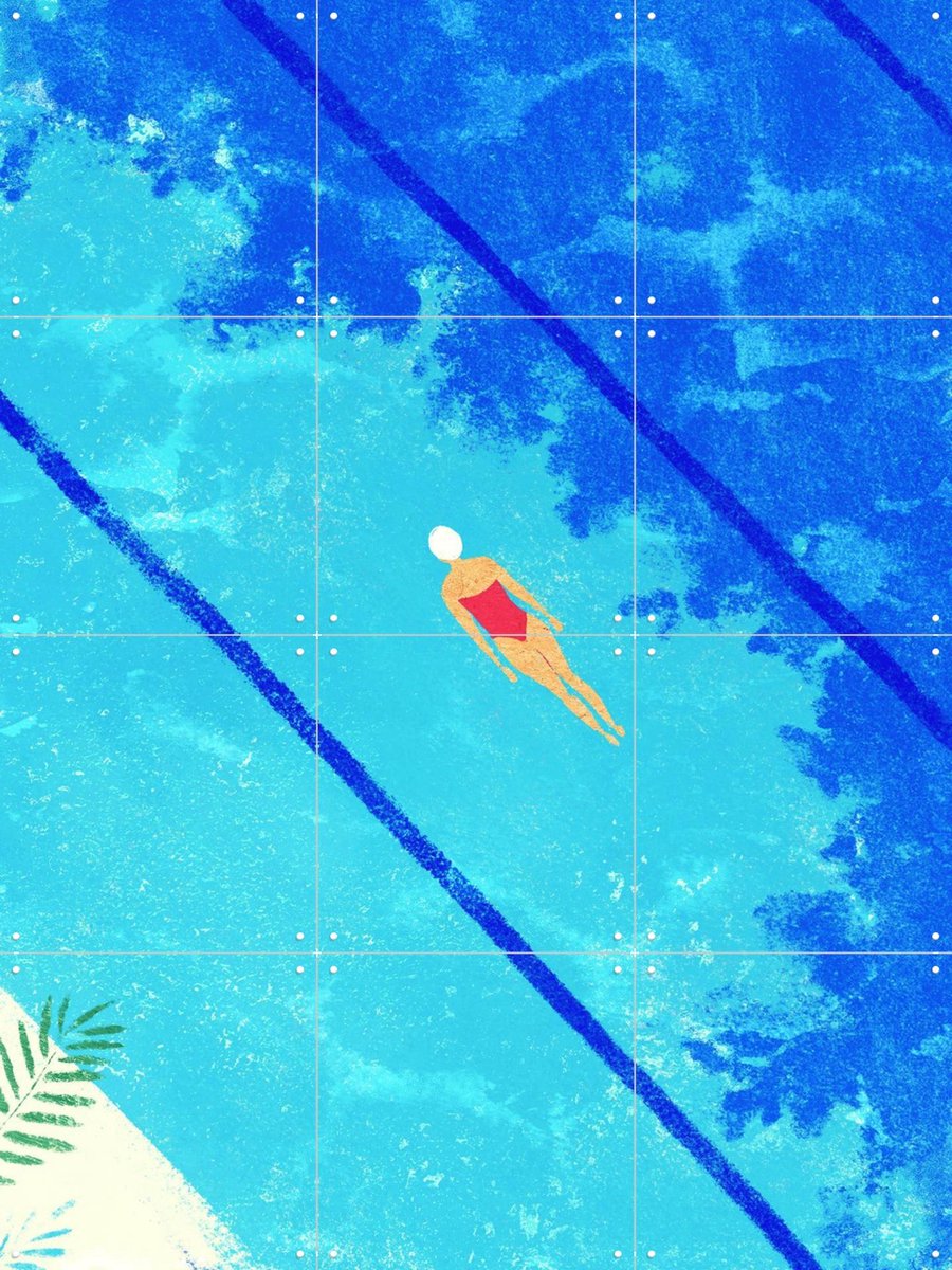 IXXI Underwater Peace, Henry Rivers - 60 x 80 cm - Gratis ophangtool - Grote wanddecoratie en posters - Minimalisme, Digitale Kunst, Speels, Modern