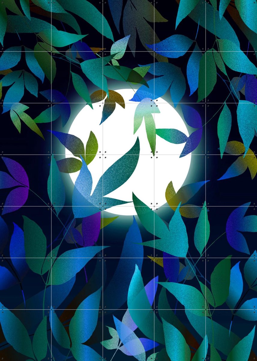 IXXI Moonlight In Teal, Angelo Cerantola - 100 x 140 cm - Gratis ophangtool - Grote wanddecoratie en posters - Abstract, Illustraties, Geometrische