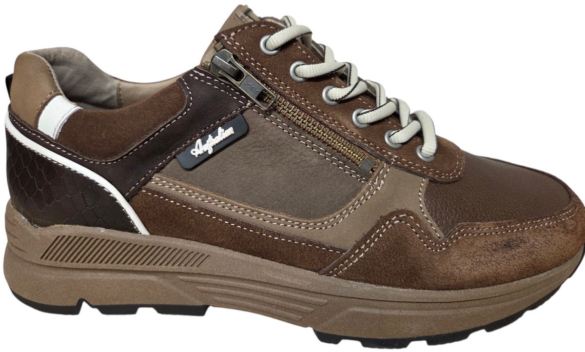 Australian Connery K D12 Brown Taupe Sneakers Bruin Taupe Leer en Suede Heren - Bruin/Taupe - 42