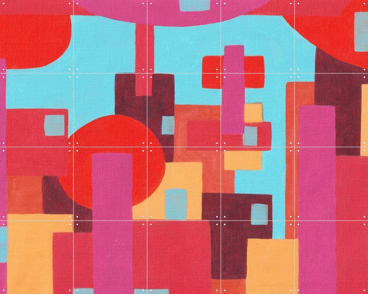 IXXI Mexico City, Studio Maren - 100 x 80 cm - Gratis ophangtool - Grote wanddecoratie en posters - Abstract, Kleurrijk, Speels, Modern, Woonkamer