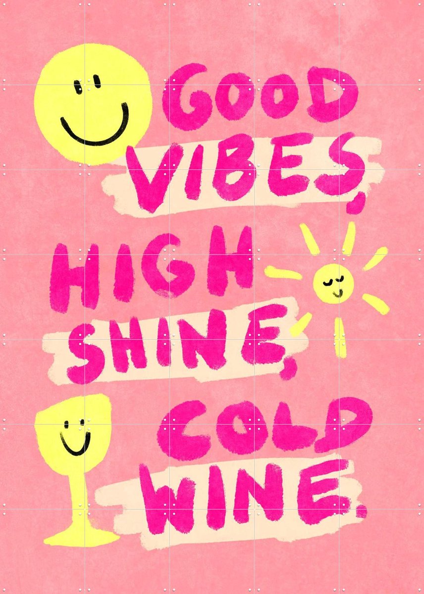 IXXI Good Vibes, High Shine, Cold Wine, Raissa Oltmanns - 100 x 140 cm - Gratis ophangtool - Grote wanddecoratie en posters - Illustraties