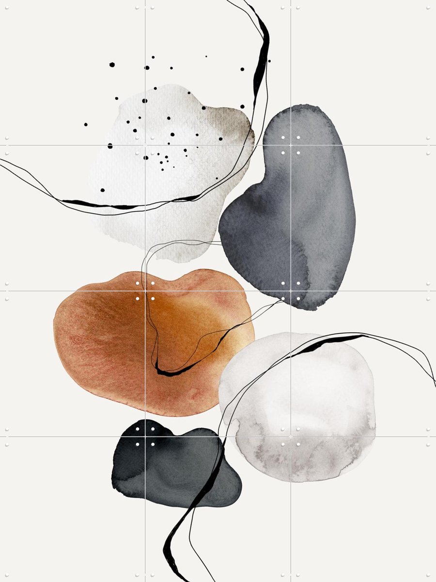 IXXI Fluid Shapes Dance, The Miuus Studio & Various - 60 x 80 cm - Gratis ophangtool - Grote wanddecoratie en posters - Modern, Illustraties, Line