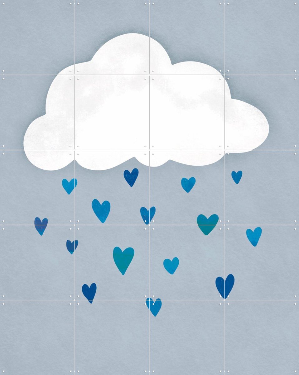IXXI Hearts From The Sky, EMELIEmaria & Various - 80 x 100 cm - Gratis ophangtool - Grote wanddecoratie en posters - Abstract, Collage, Minimalisme