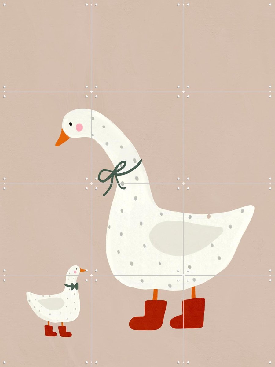 IXXI Goose And Gosling, Treechild & Various - 60 x 80 cm - Gratis ophangtool - Grote wanddecoratie en posters - Pop art, Illustraties, Speels