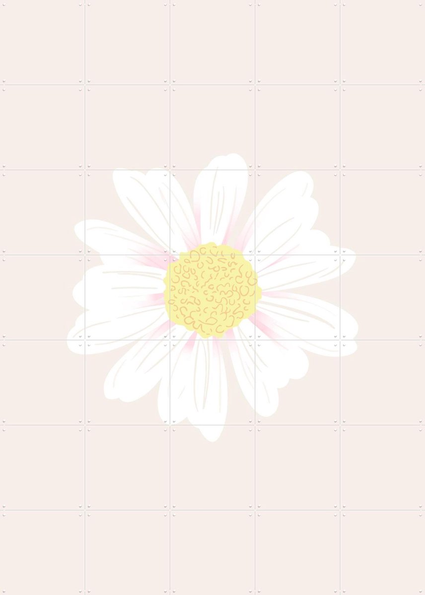 IXXI Daisy Blossom Beige, Palmartprints - 100 x 140 cm - Gratis ophangtool - Grote wanddecoratie en posters - Illustraties, Slaapkamer, Gang