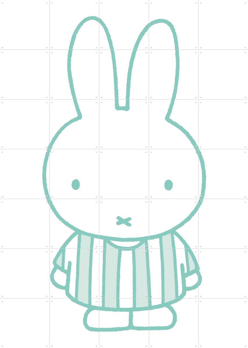 IXXI Nijntje Mintgroen, Nijntje - 100 x 140 cm - Gratis ophangtool - Grote wanddecoratie en posters - Speels, Cartoonesk, Illustraties, Kinderkamer