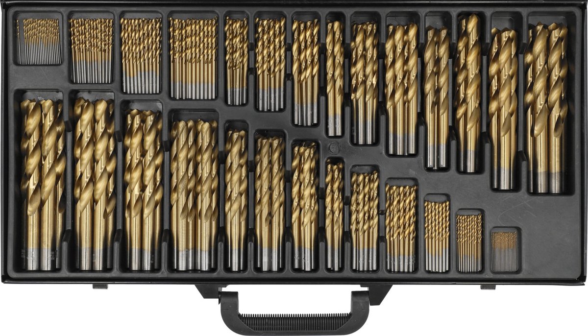 Professionele HSS TiN Metaalborenset – 300-Delig – 1 mm t/m 13 mm – Titanium gecoat – Inclusief Split Point – DIN 338