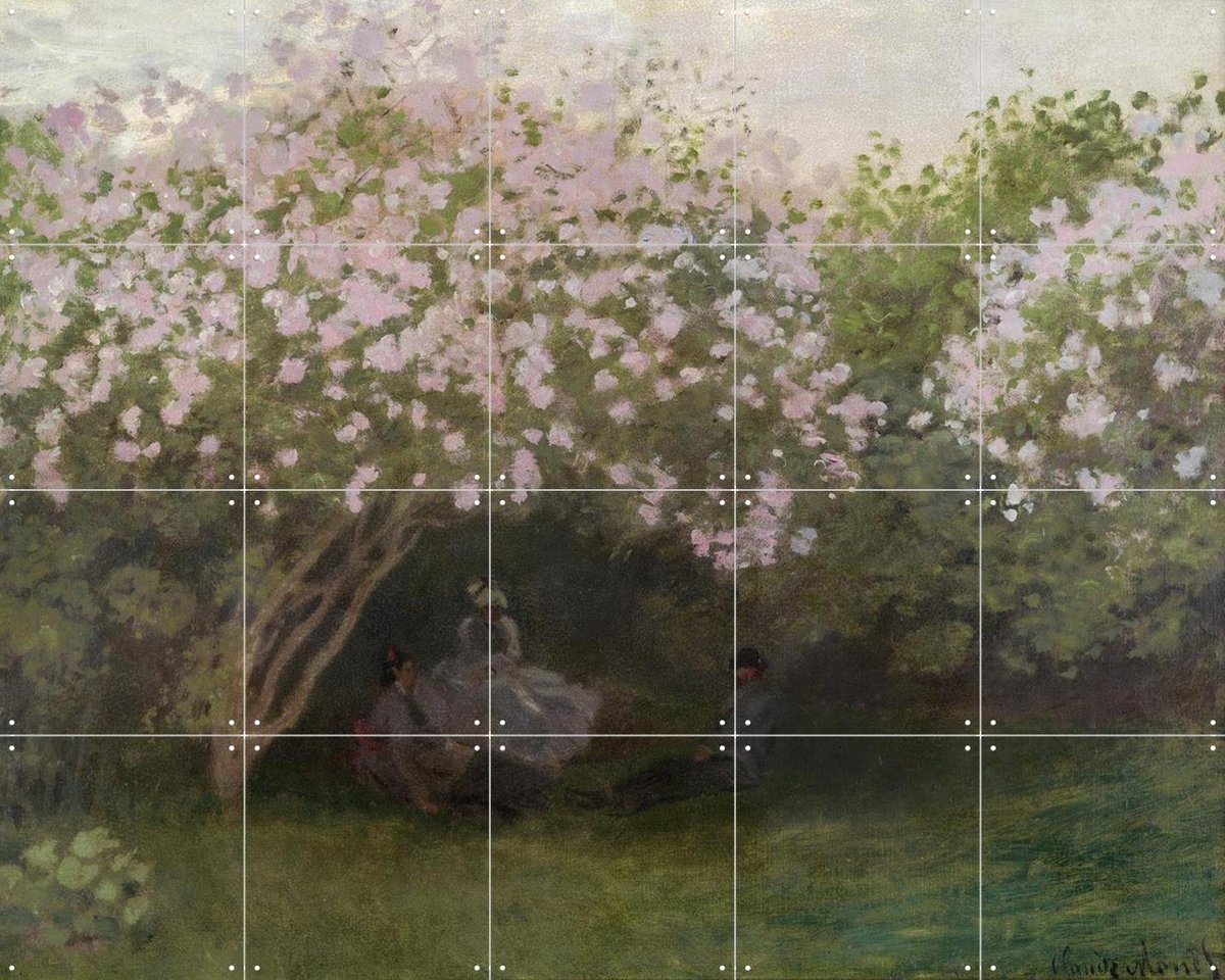IXXI Lilacs in Grey Weather, Claude Monet & Bridgeman Images - 100 x 80 cm - Gratis ophangtool - Grote wanddecoratie en posters - Impressionisme