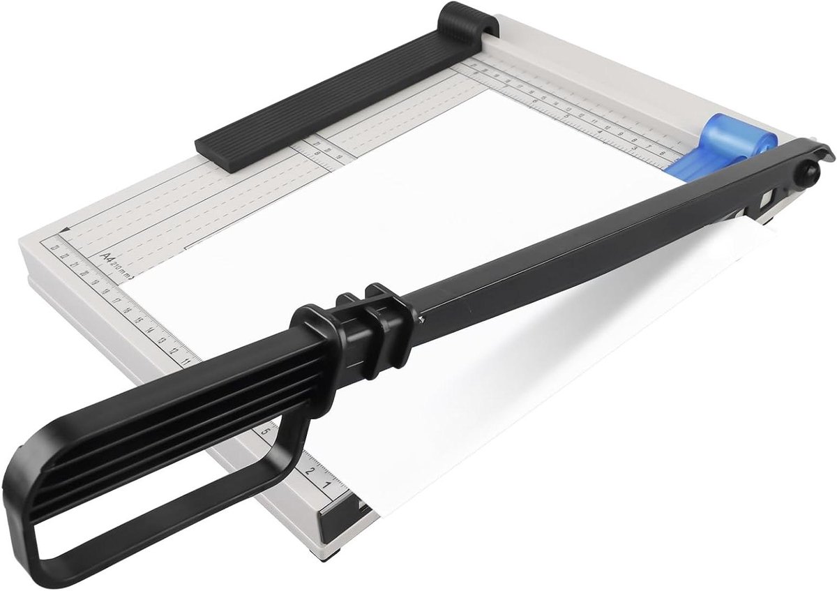 Papiersnijder A4 - Hefboomsnijder Guillotine - Documenten Snijden - Veiligheidsbescherming - 300 mm snijlengte - Zwart