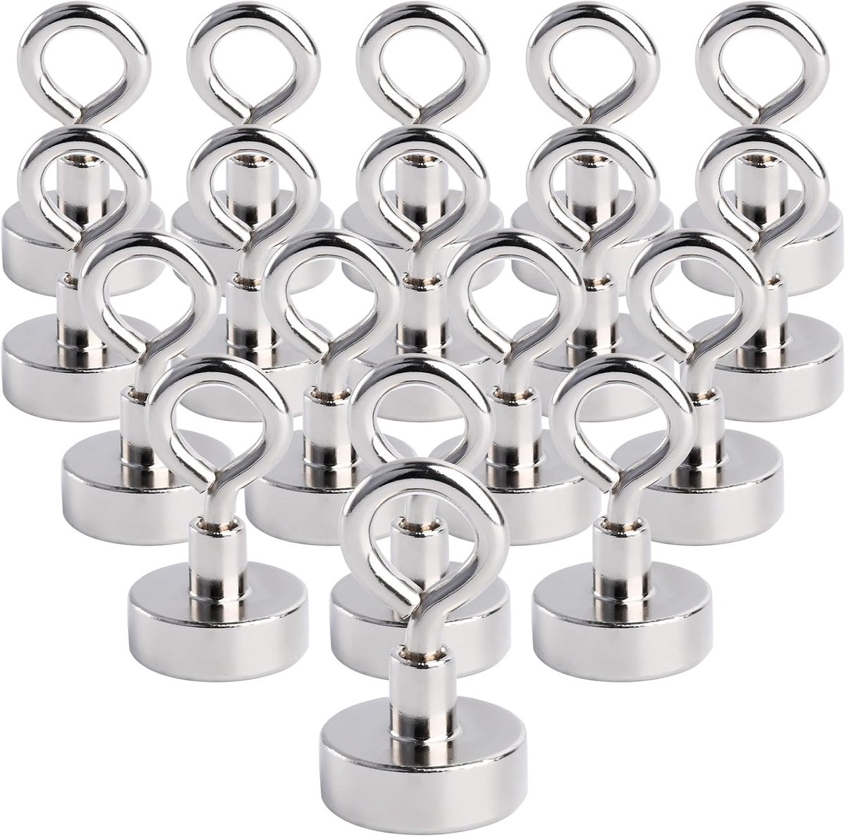 CI 18 stuks neodymium magneten, 20 mm, trekkracht 10 kg, ronde magneethaken voor camping, garage