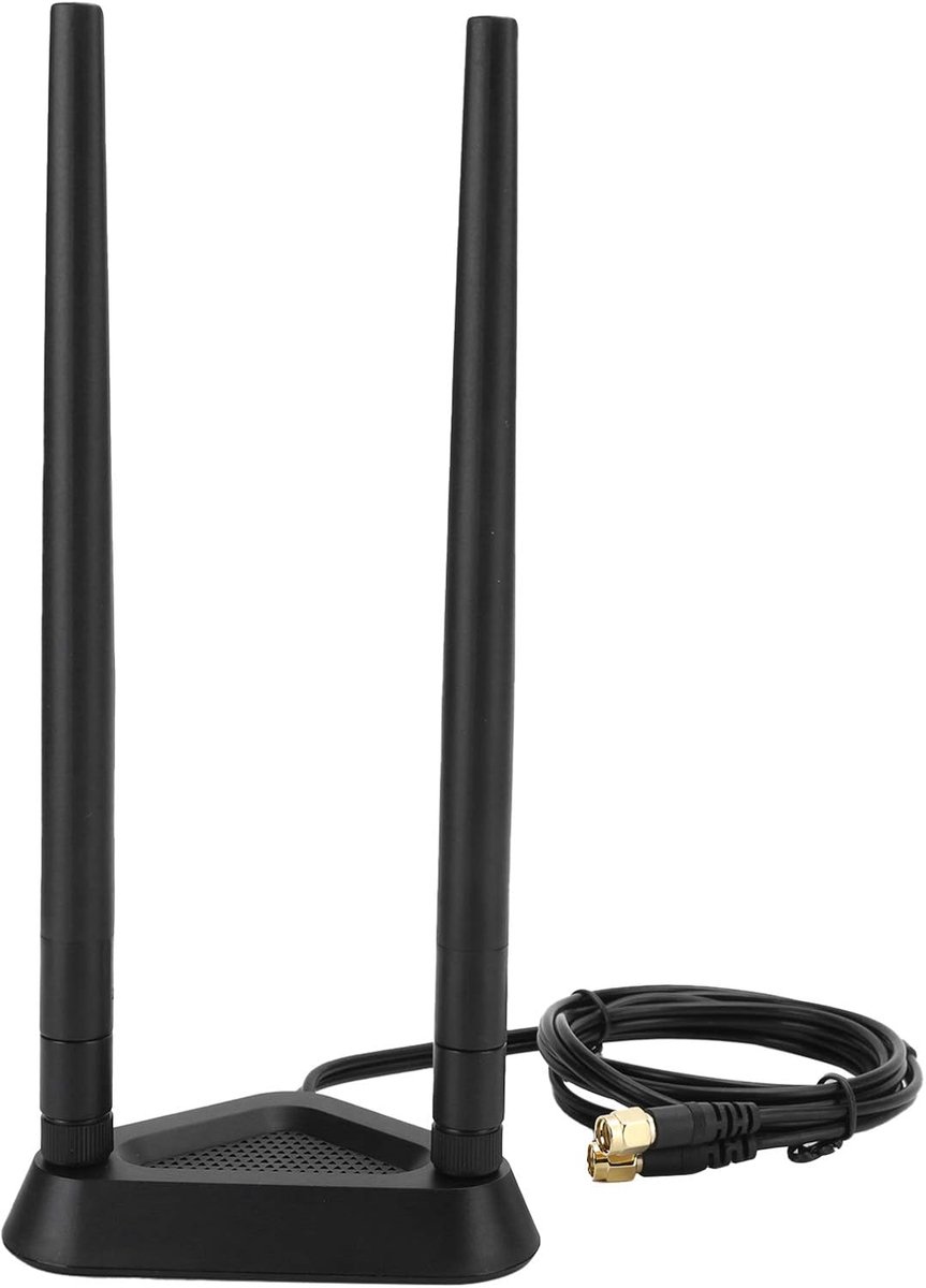 magneetvoet en antenne, RP-SMA-stekker-aansluitkabel netwerkrouter WLAN-kabelbasis met 1,1 m kabel (basis + antenne)