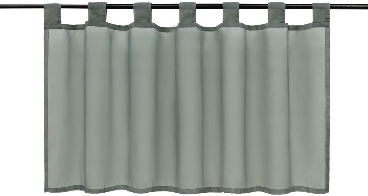 Voile Bistrogordijn Eva, in een effen kleur, kort gordijn, transparant, HxB 30x120cm, grijs, 1-pack