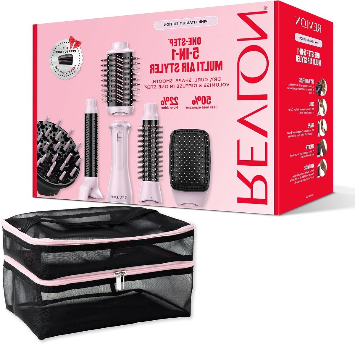 Haarstyler 5-in-1 - Multistyler Air Styler - Haar Stylen - 5 Verwisselbare Opzetstukken - 16.76 x 41.4 x 28.95 cm