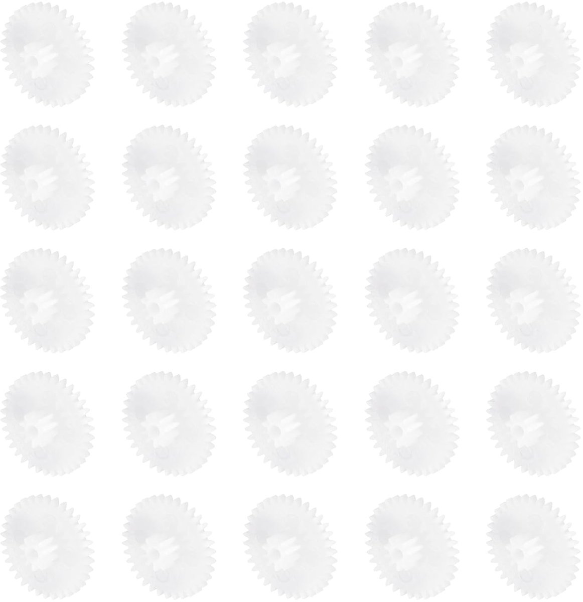 30 stuks kunststof tandwielen, 34 tanden, kunststof motortandwiel, model 34102B, reductielaandrijving, voor RC-automodel, doe-het-zelf robot (wit, module 0,5)
