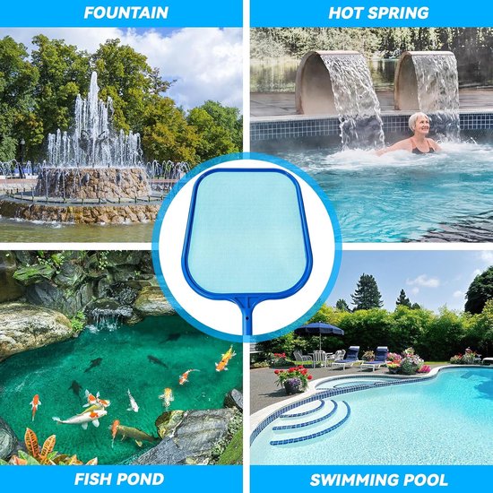 Zwembad Schepnet - Bladzuiger Pool - Water Reinigen - Verstelbare Aluminium Steel - 160 cm - Zilver — afbeelding 4