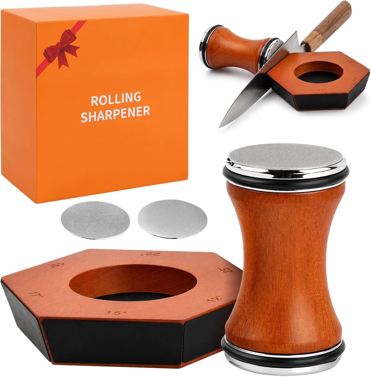 Messenslijper - Zwart - Compact - Met 6 Magnetische Slijphoeken - Voor Keuken- en Outdoor Messen