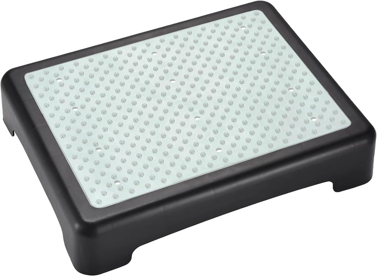 antislip halfe stap, instaphulp tritthocker, mobiliteitsstappenplatform trittstufe, draagbare stijghulp trap stap, draagkracht tot 200 kg, voor bed, trap, zwart lichtgevend