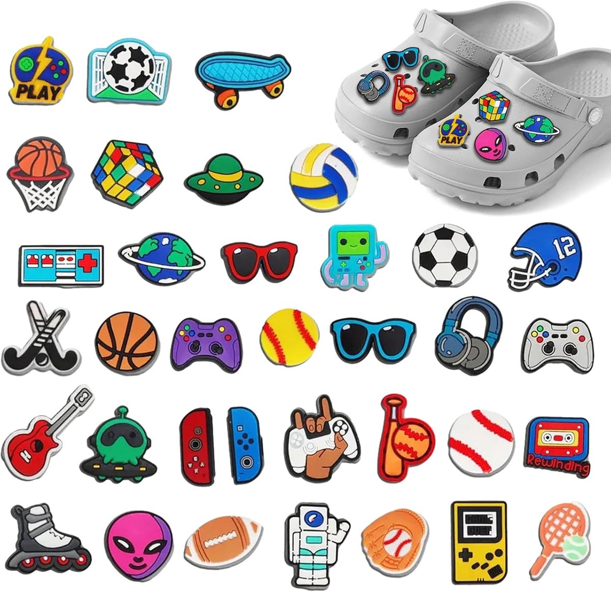 Bedels, zomerse strandschoenbedels voor Crocs, doe-het-zelf badge voor kinderklompen, afneembare pvc-bedels en pinnen voor meisjes, vrouwen, kinderen, verjaardagscadeaus, s, Kunststof
