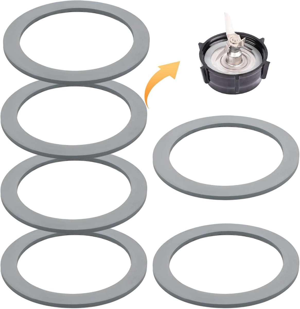 Blender Pakking voor Oster, Blender Rubber Ring Vervanging Grijze O-Ring Blender Pakking Vervanging Compatibel met Oster Osterizer