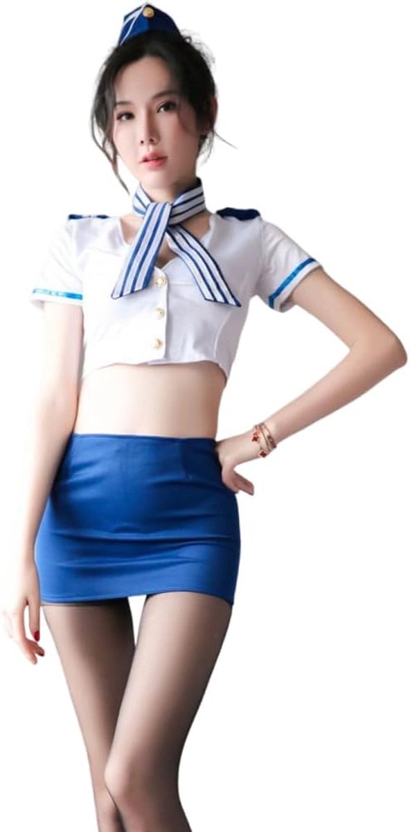 cosplay Halloween stewardess uniform Japanse anime vrouwelijke secretaresse sexy lingerie